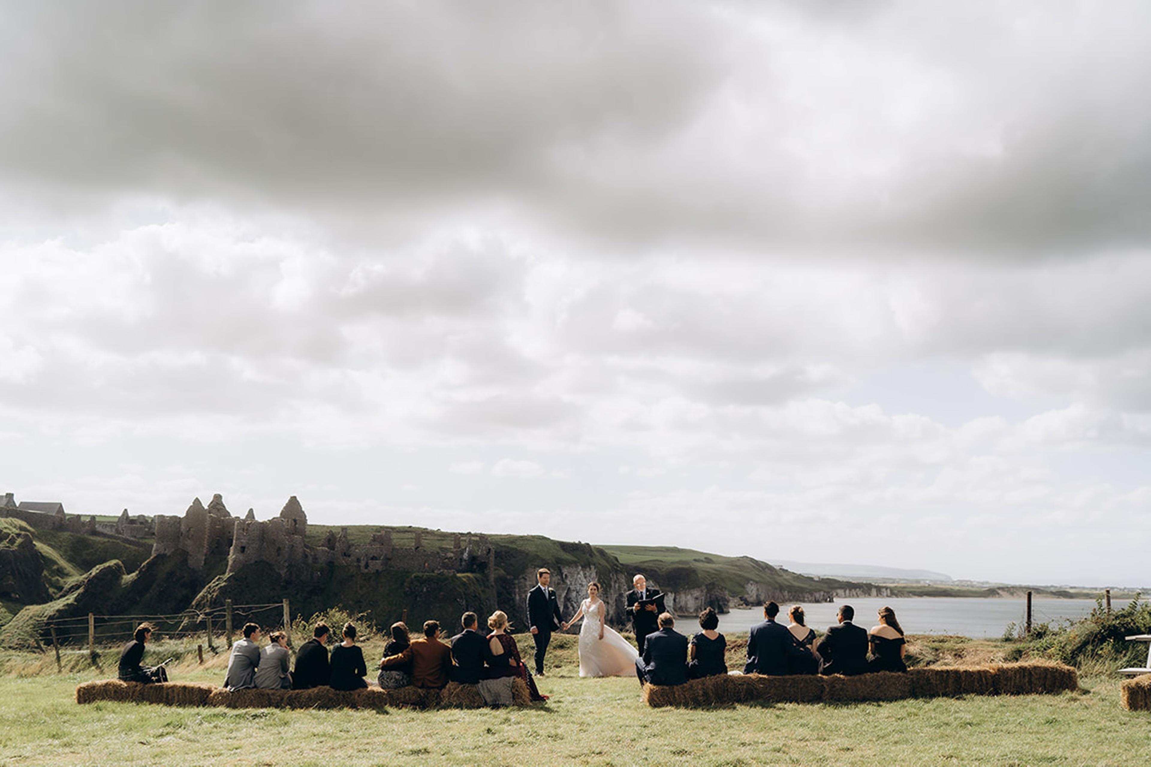 Wide view of wedding ceremony